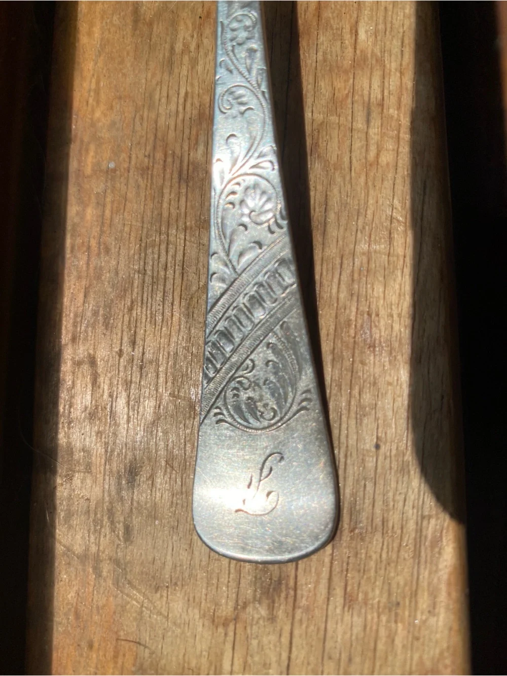 54g Lot of 4 1888 Antique Engraved Whiting Sterling Silver 7” Dessert Spoons